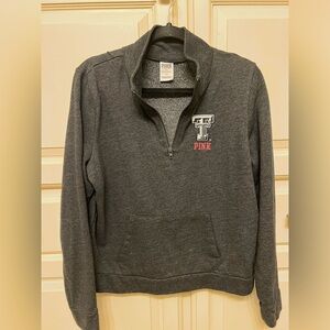 VS PINK 3/4 zip up pullover, Texas Tech, sz lg